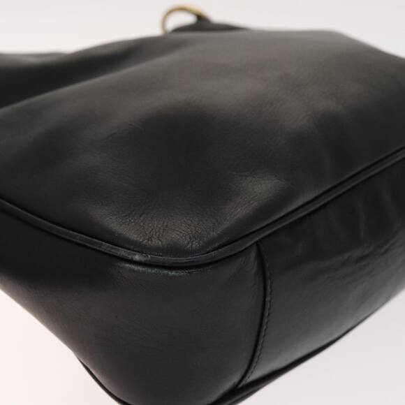 GUCCI Bamboo Hand Bag Leather Black Gold 001 1705 001 1705 - Picture 11 of 16